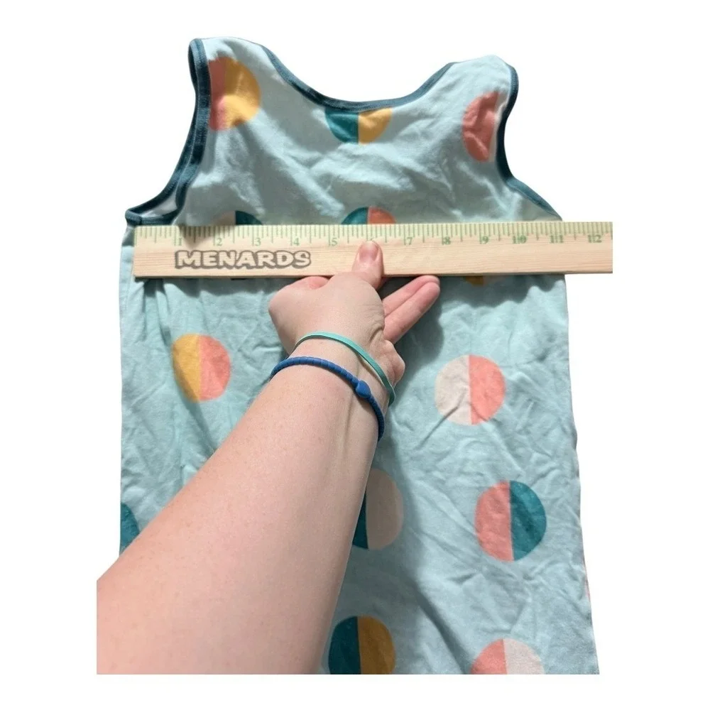 RAGS‎ to Raches Sleeveless Romper Light Blue Geometric Circle Print Teal  5/6